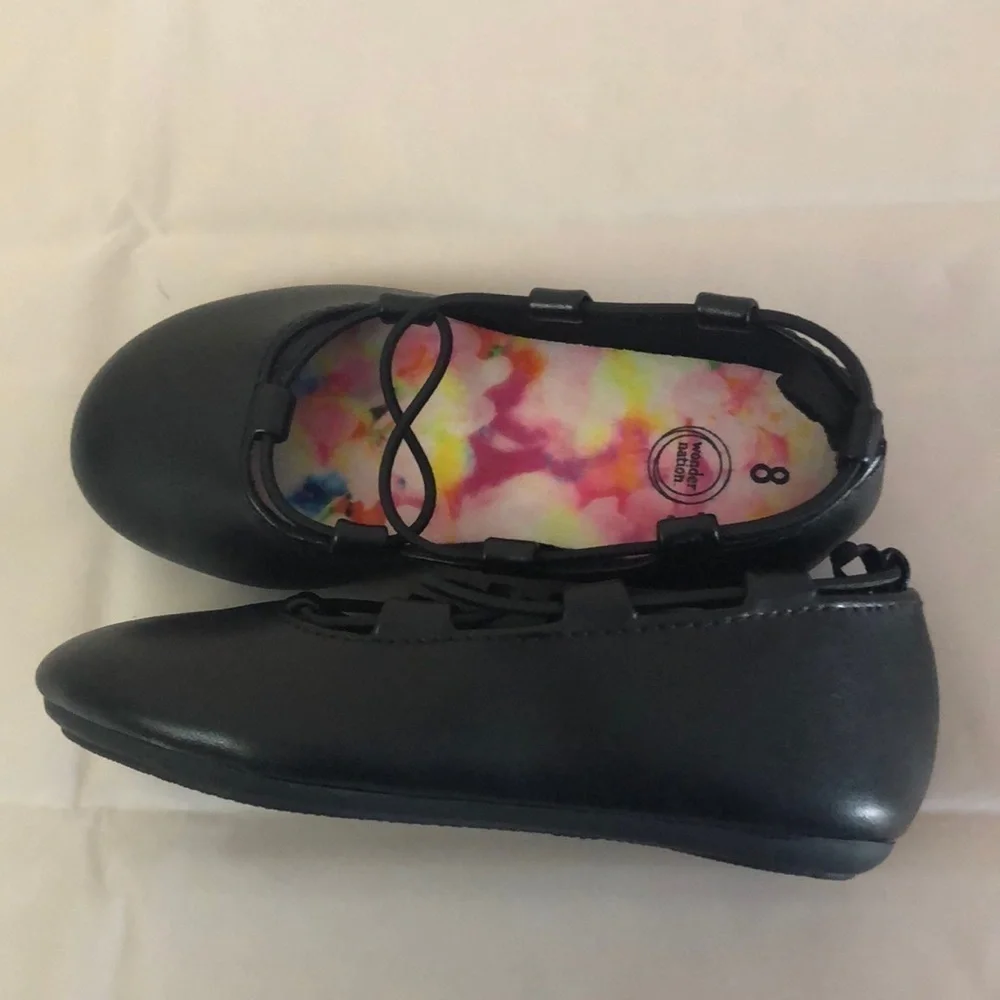 Wonder Nation Black Slip On Toddler Shoes NWOT